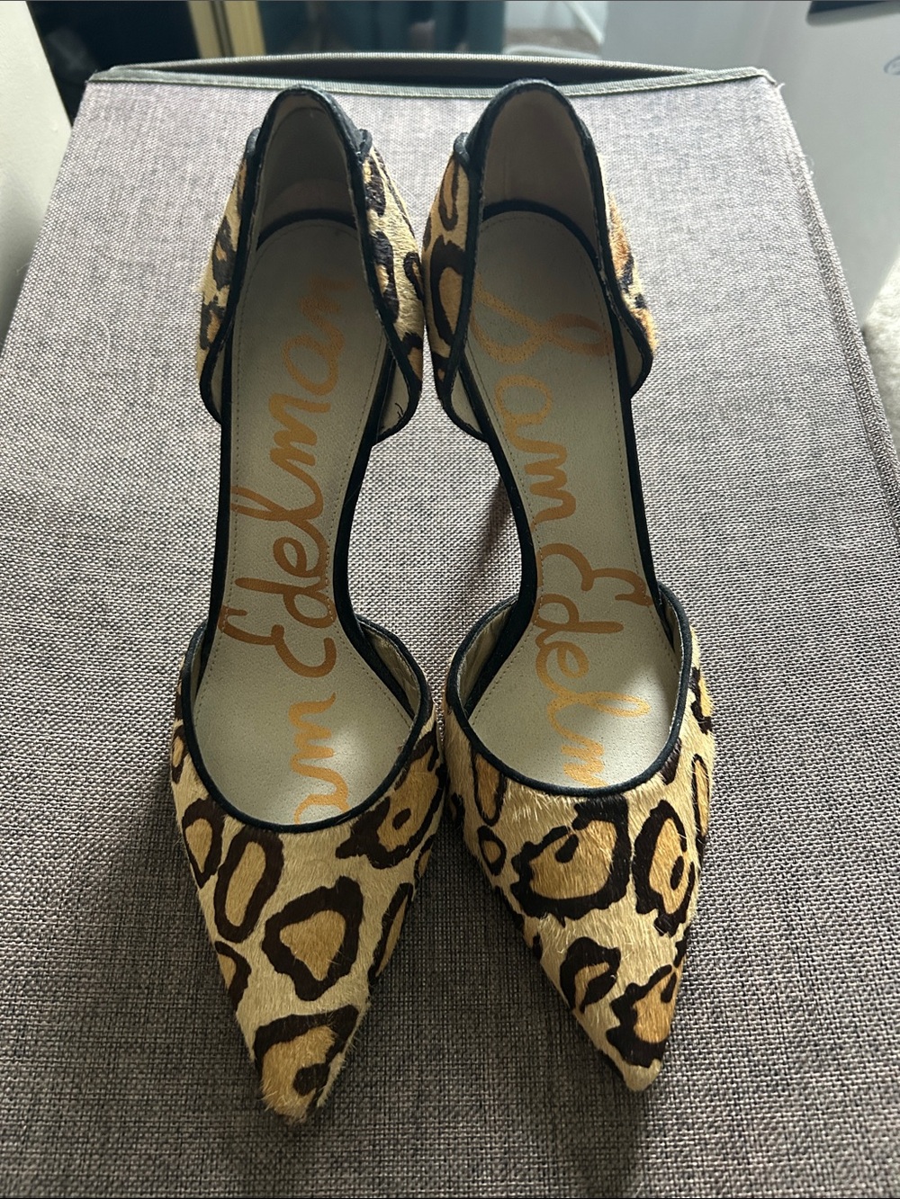 Sam Edelman Leopard D'Orsay Pumps in Tan and Black